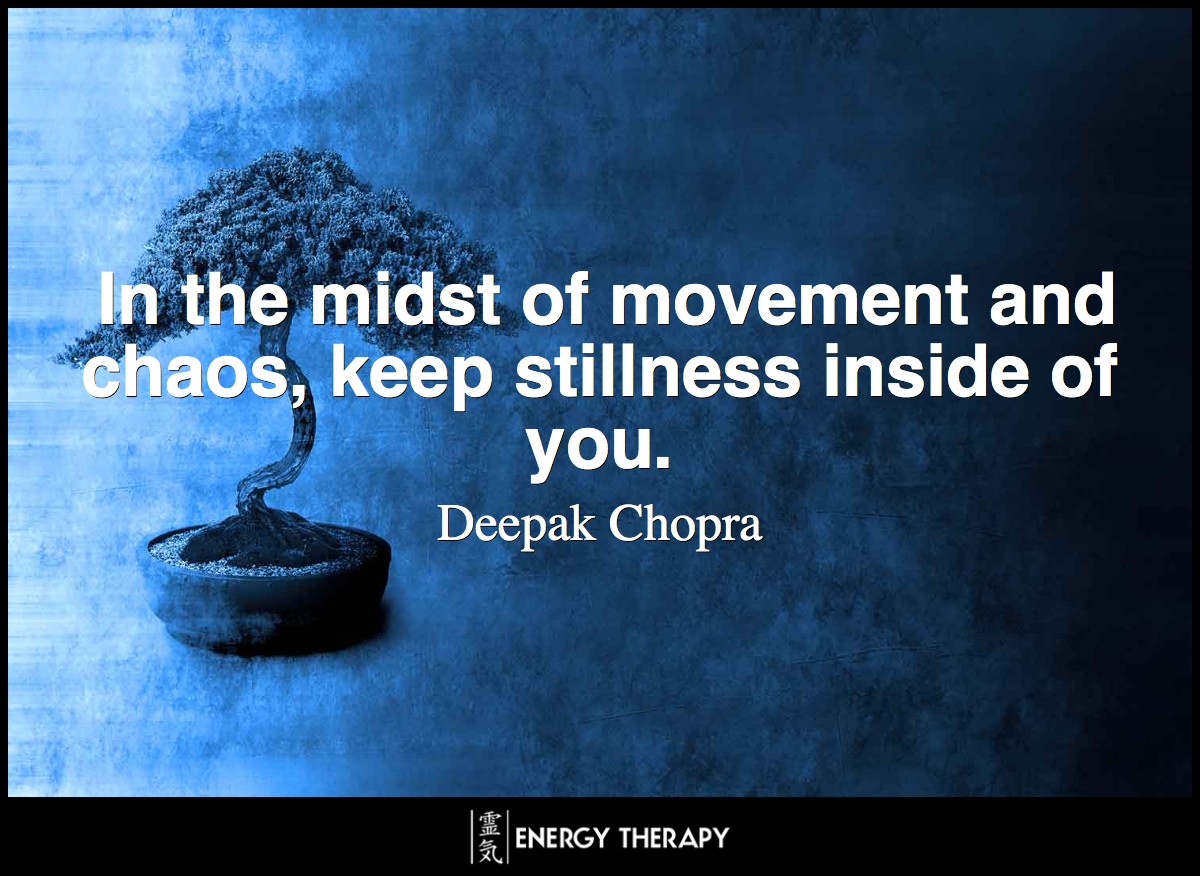 In the midst of movement and chaos, keep stillness inside of you. ~ Deepak Chopra