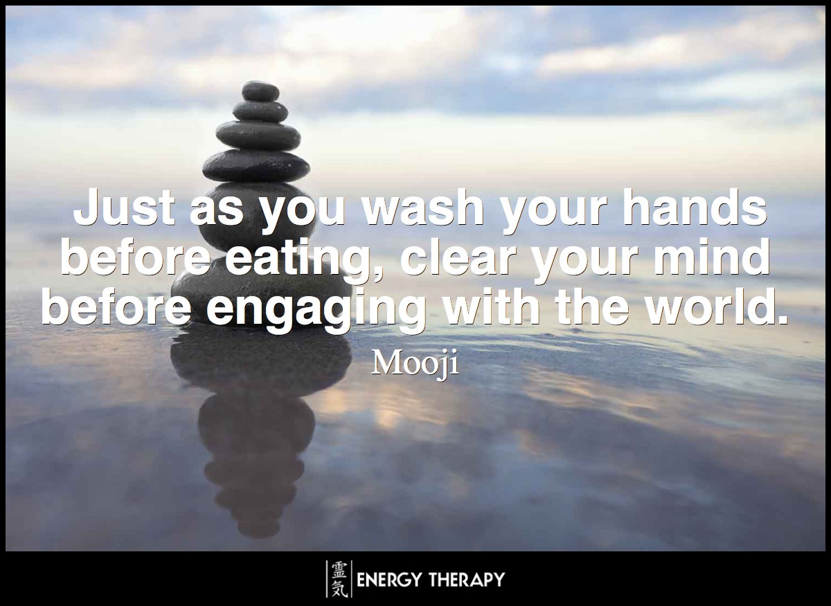 Just as you wash your hands before eating, clear your mind before engaging with the world. ~ Mooji
