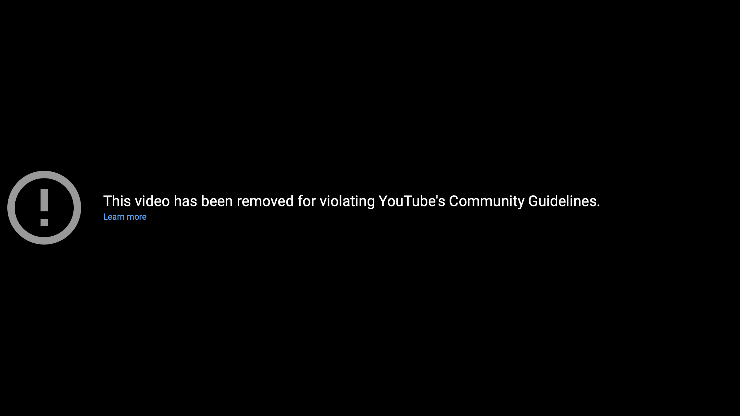 banned video on YouTube