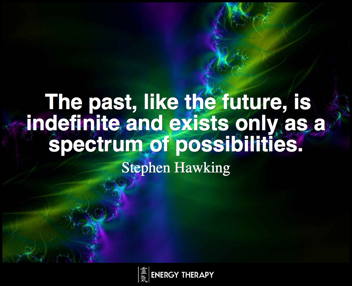 The past, like the future, is indefinite and exists only as a spectrum of possibilities. ~ Stephen Hawking